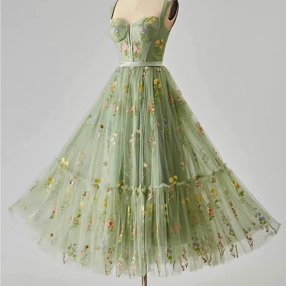 Floral Green Dress